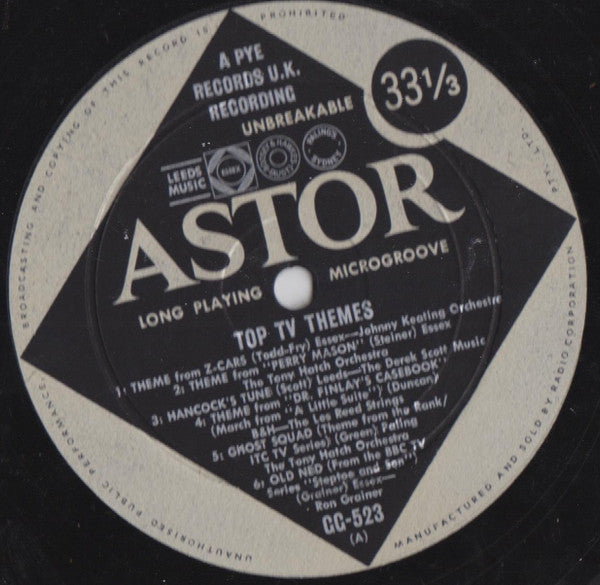 Various : Top T.V. Themes (LP, Album, Comp, Mono)