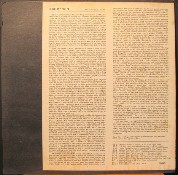 Blind Boy Fuller : Blind Boy Fuller With Sonny Terry And Bull City Red (LP, Comp, Mono)