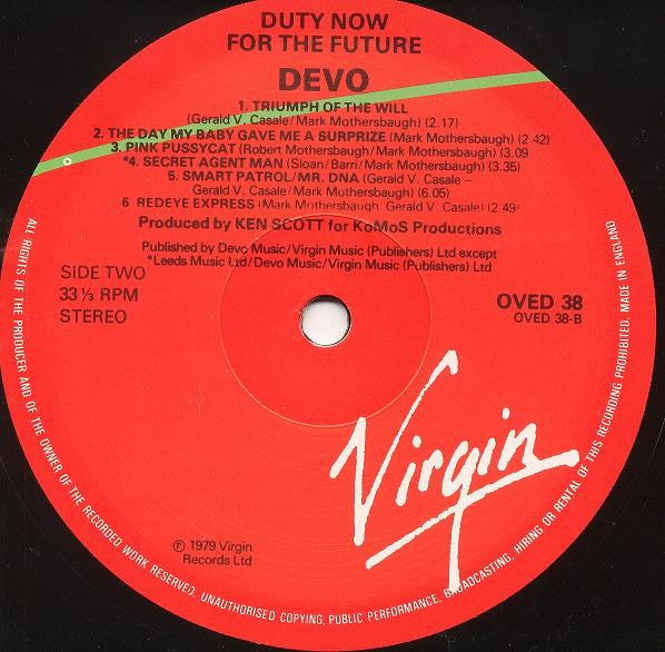 Devo : Duty Now For The Future (LP, Album, RE, Gre)