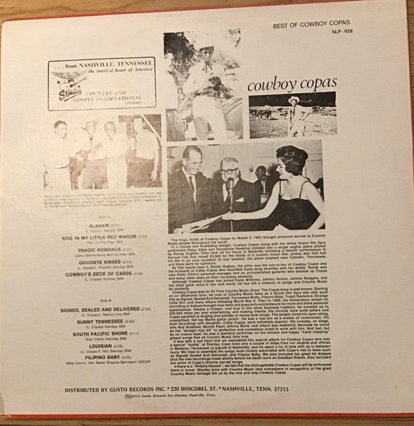 Cowboy Copas : The Best Of Cowboy Copas (LP, Comp)
