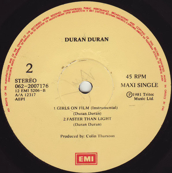 Duran Duran : Girls On Film (Night Version) (12", Maxi, RE)