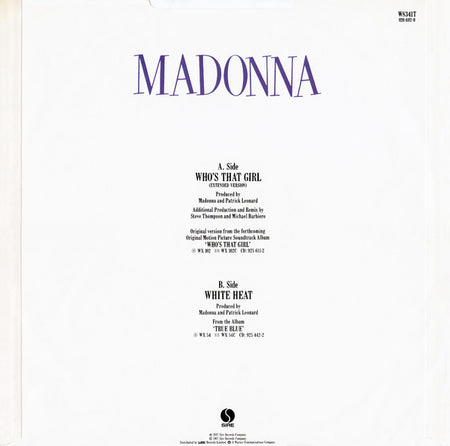 Madonna : Who's That Girl (Extended Version) (12", Single, PRS)