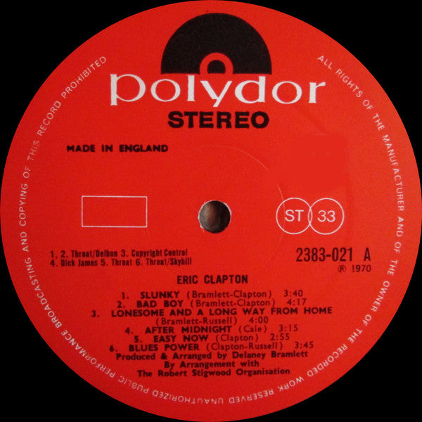 Eric Clapton : Eric Clapton (LP, Album)
