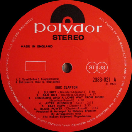 Eric Clapton : Eric Clapton (LP, Album)