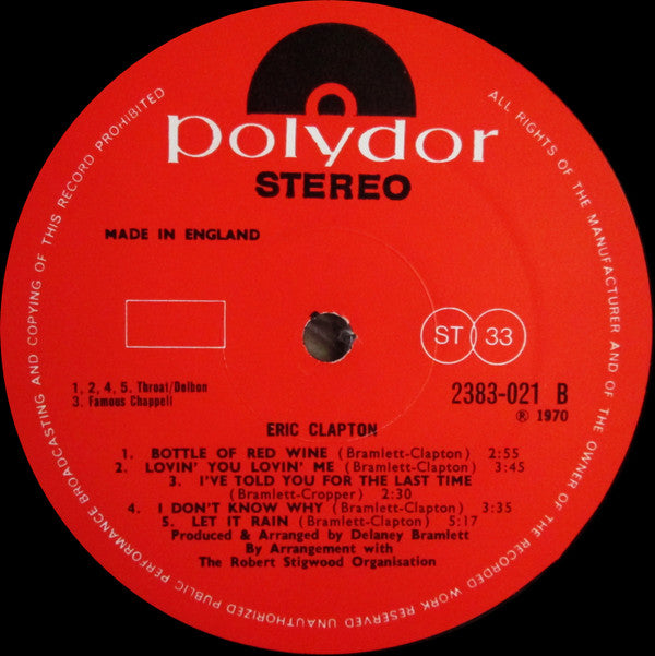 Eric Clapton : Eric Clapton (LP, Album)