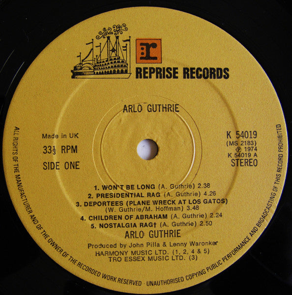 Arlo Guthrie : Arlo Guthrie (LP, Album)