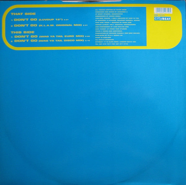 Awesome 3 : Don't Go '94 (12", Single)