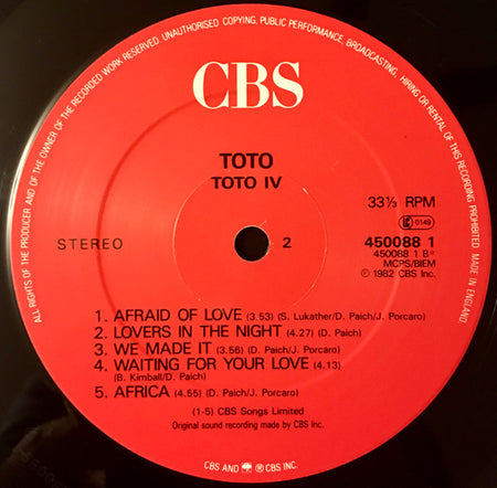 Toto : Toto IV (LP, Album)