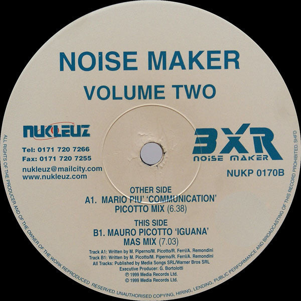 Mario Piu'* / Mauro Picotto : Noise Maker Volume Two (12", Comp)