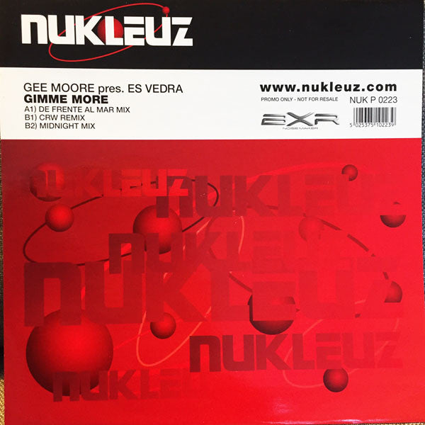 Gee Moore Presents Es Vedra : Gimme More (12", Promo)