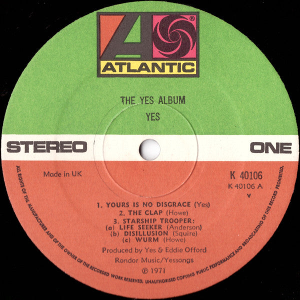 Yes : The Yes Album (LP, Album, RE, Gat)