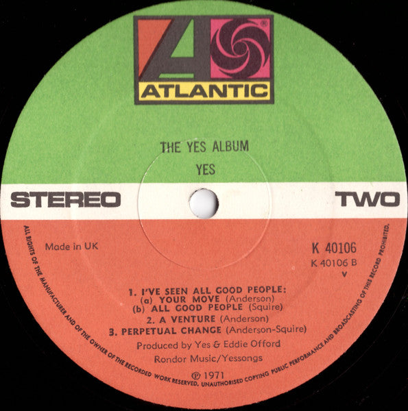 Yes : The Yes Album (LP, Album, RE, Gat)