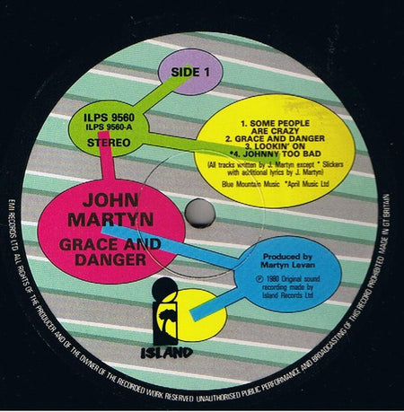 John Martyn : Grace & Danger (LP, Album, Bar)