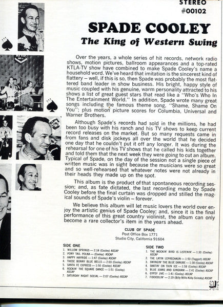 Spade Cooley : The King Of Western Swing (LP, Album)
