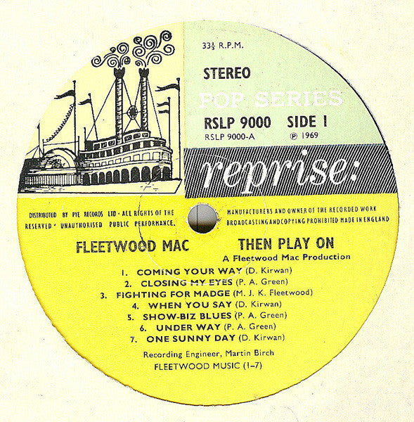 Fleetwood Mac : Then Play On (LP, Album, Gat)