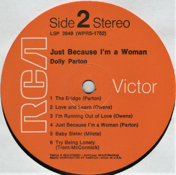 Dolly Parton : Just Because I'm A Woman (LP, Album, RP, Roc)