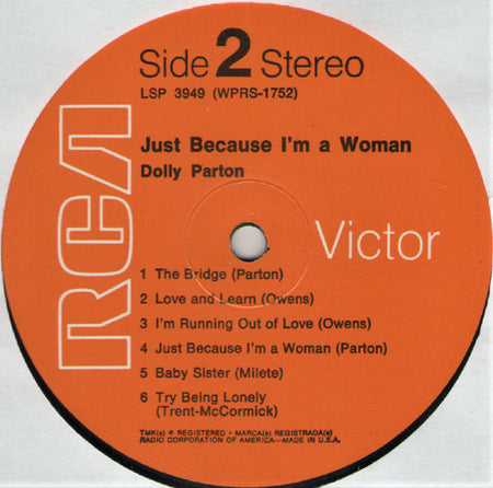 Dolly Parton : Just Because I'm A Woman (LP, Album, RP, Roc)