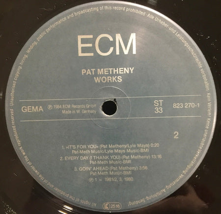 Pat Metheny : Works (LP, Comp)