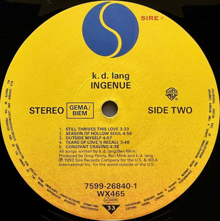 k.d. lang : Ingénue (LP, Album)