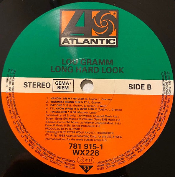 Lou Gramm : Long Hard Look (LP, Album)