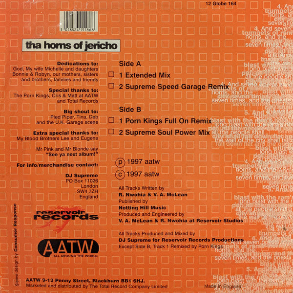 DJ Supreme : Tha Horns Of Jericho (12")