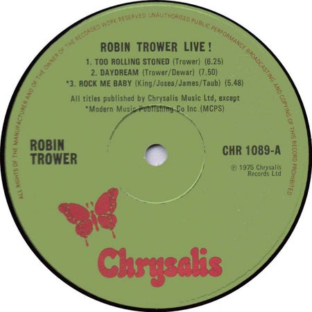 Robin Trower : Robin Trower Live! (LP, Album)
