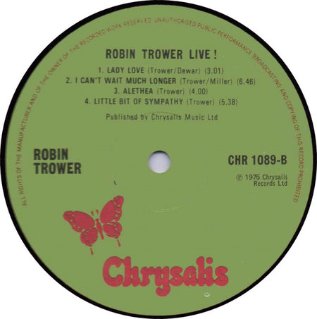 Robin Trower : Robin Trower Live! (LP, Album)