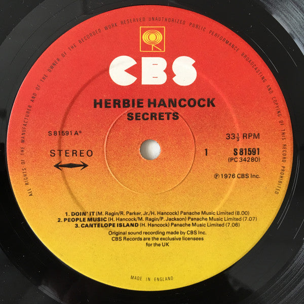 Herbie Hancock : Secrets (LP, Album)