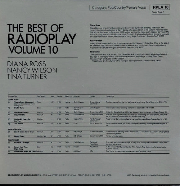 Various : The Best Of Radioplay Volume 10 (LP, Comp)