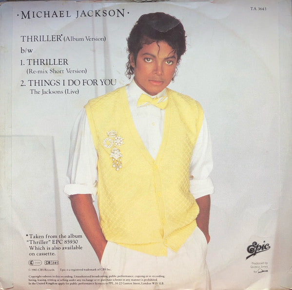Michael Jackson : Thriller (12", Single)