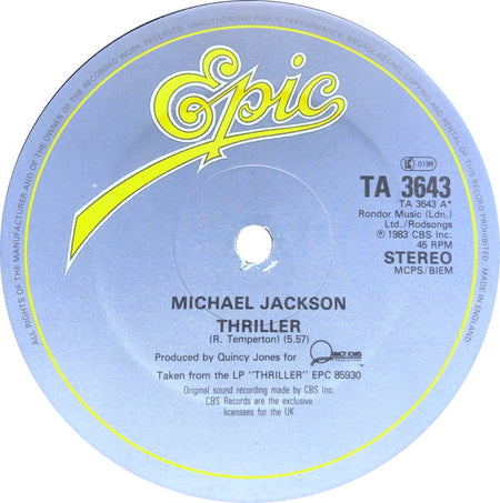 Michael Jackson : Thriller (12", Single)