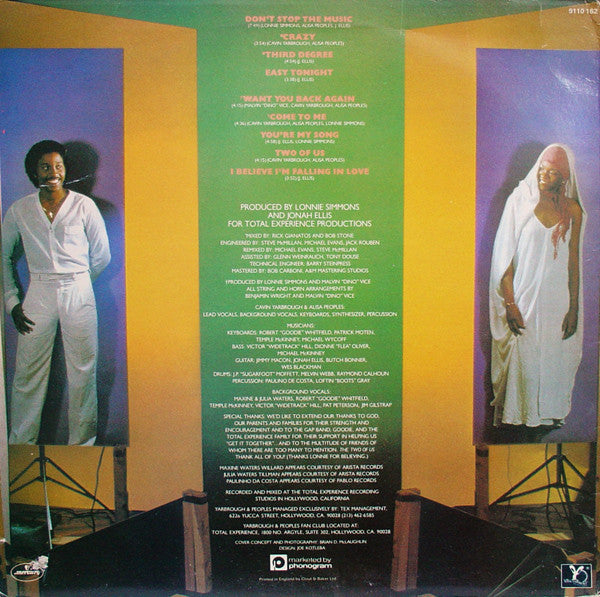 Yarbrough & Peoples : The Two Of Us (LP, Album)