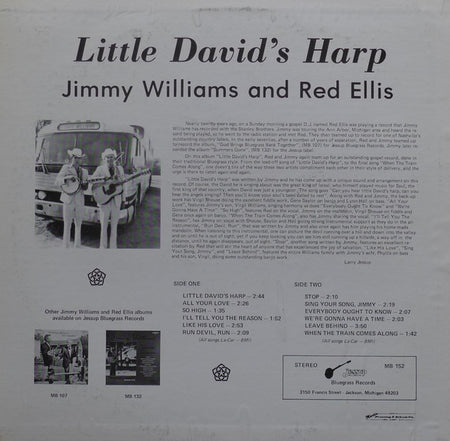 Jim Williams (5) And Red Ellis : Little David's Harp (LP, Album)