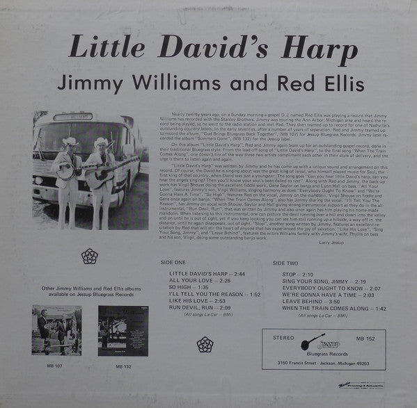 Jim Williams (5) And Red Ellis : Little David's Harp (LP, Album)