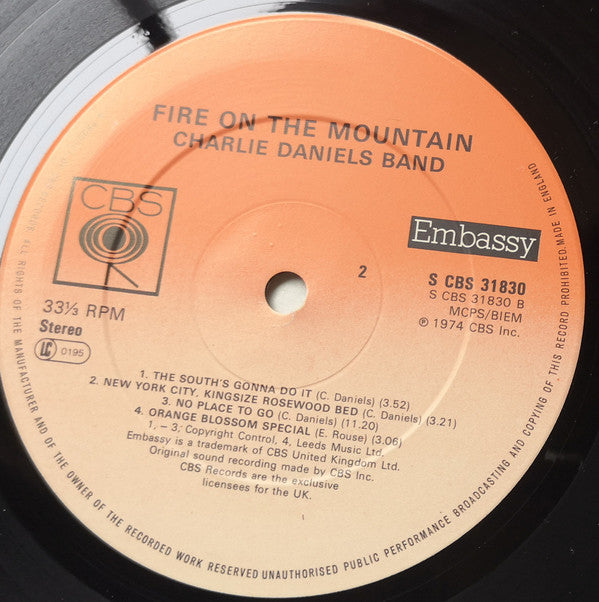 The Charlie Daniels Band : Fire On The Mountain (LP, Album, RE)
