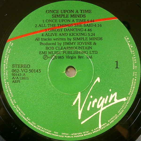 Simple Minds : Once Upon A Time (LP, Album)