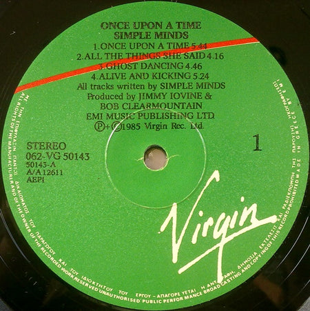 Simple Minds : Once Upon A Time (LP, Album)