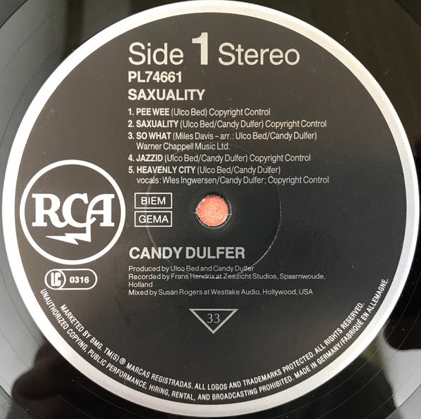 Candy Dulfer : Saxuality (LP, Album)
