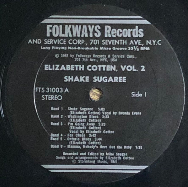 Elizabeth Cotten : Vol. 2: Shake Sugaree (LP, Album)