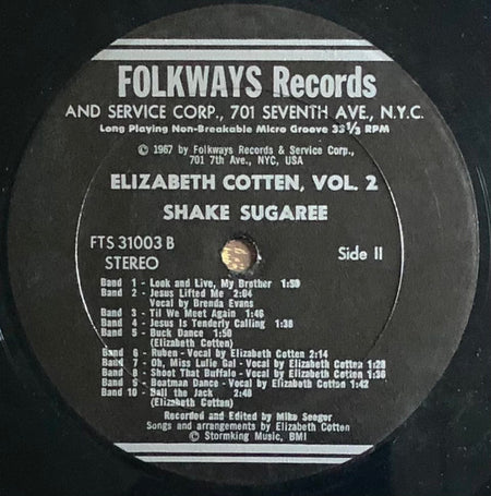 Elizabeth Cotten : Vol. 2: Shake Sugaree (LP, Album)