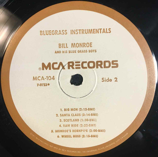 Bill Monroe And His Blue Grass Boys* : Bluegrass Instrumentals (LP, Comp, RE)