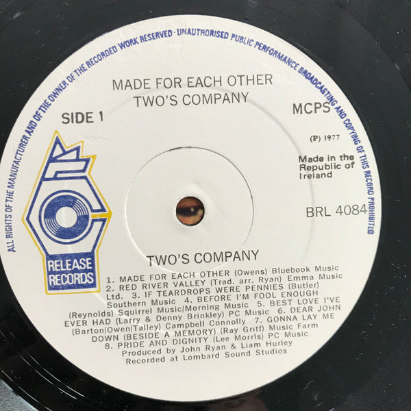 Two's Company (6) : Made For Each Other (LP, Album)