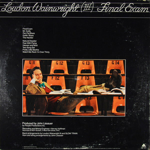 Loudon Wainwright (Ⅲ)* : Final Exam (LP, Album, Ter)