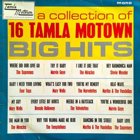 Various : A Collection Of 16 Tamla Motown Big Hits (LP, Comp, Mono)