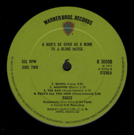 Faces (3) : A Nod's As Good As A Wink...To A Blind Horse (LP, Album)