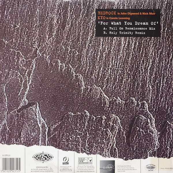 John Digweed & Nick Muir Present Bedrock Featuring KYO (Aka Carole Leeming)* : For What You Dream Of (12", Single)