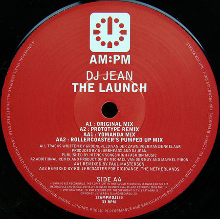 DJ Jean : The Launch (12", Promo)