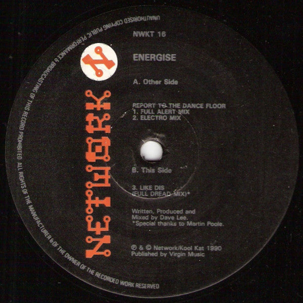 Energise : Report To The Dancefloor (12")