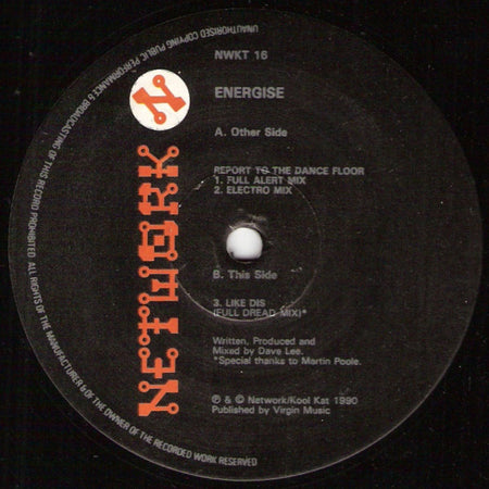Energise : Report To The Dancefloor (12")