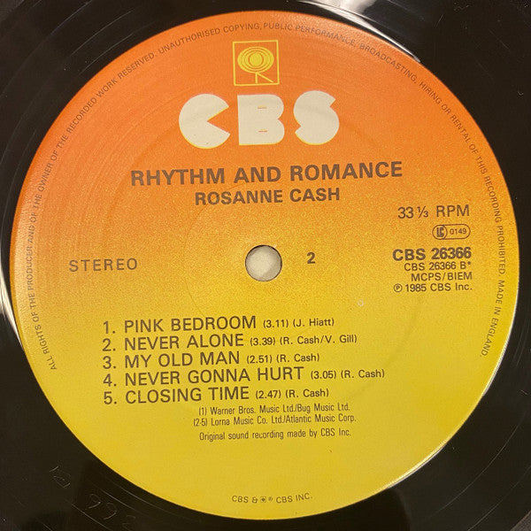 Rosanne Cash : Rhythm And Romance (LP, Album)